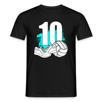 Volleyball 10 years old Volleyball 10th birthday - Men's T-Shirt - black - Front - AI Model Male 178 light (178cm)