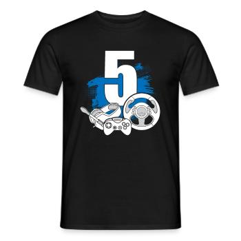 Spielcontroller 5 Jahre alter Videospieler - Männer T-Shirt - Schwarz - Vorne - AI Model Male 178 light (178cm)