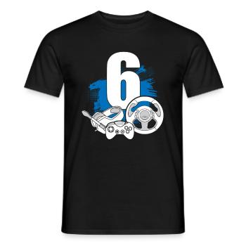 Spielcontroller 6 Jahre alter Gamer - Männer T-Shirt - Schwarz - Vorne - AI Model Male 178 light (178cm)