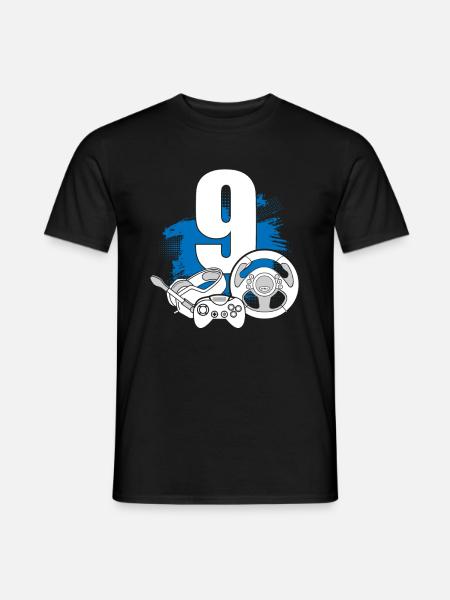 Contrôleur de jeu 9 ans Gamer 9ème anniversaire - T-shirt homme - noir