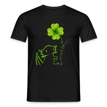 You are my lucky charm Axolotl cloverleaf - Men's T-Shirt - black - Front - AI Model Male 178 light (178cm)