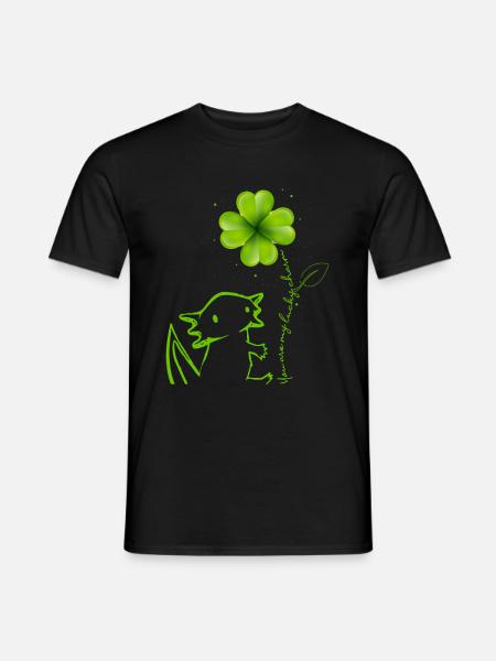 Du bist mein Glücksbringer Axolotl Kleeblatt - Männer T-Shirt - Schwarz