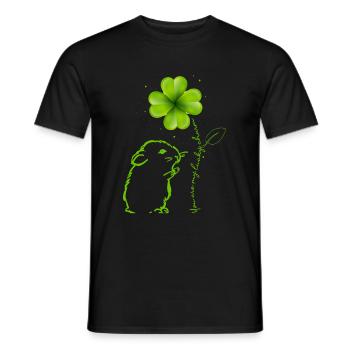 Tu es mon porte-bonheur hamster cloverleaf - T-shirt homme - noir - Devant - AI Model Male 178 light (178cm)