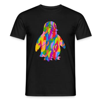 Penguin Colorful - Men's T-Shirt - black - Front - AI Model Male 178 light (178cm)
