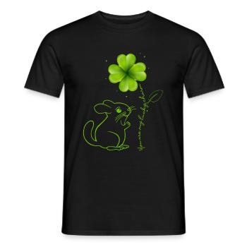 They are my lucky charm Chinchilla shamrock - Men's T-Shirt - black - Front - AI Model Male 178 light (178cm)