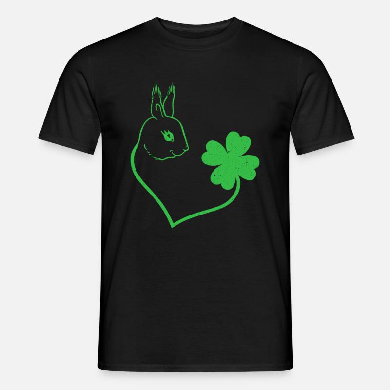 Eichhörnchen Kleeblatt Glücksbringer Liebe - Männer T-Shirt - Schwarz