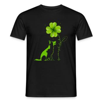 Tu es mon porte-bonheur Berger Chien Cloverleaf - T-shirt homme - noir - Devant - AI Model Male 178 light (178cm)