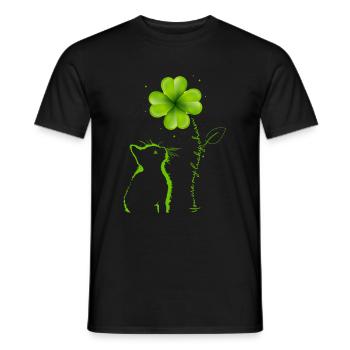 Tu es mon lucky charm cat Cloverleaf - T-shirt homme - noir - Devant - AI Model Male 178 light (178cm)