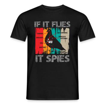 Birds Arent Real - Men's T-Shirt - black - Front - AI Model Male 178 light (178cm)