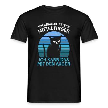 Brauche Keinen Mittelfinger Ich Kann Mit Den Augen - Männer T-Shirt - Schwarz - Vorne - AI Model Male 178 light (178cm)