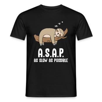 A.S.A.P As Slow As Possbile Sloth - Men's T-Shirt - black - Front - AI Model Male 178 light (178cm)