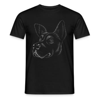 Dog Lines Realistic Drawing Dog Art - Men's T-Shirt - black - Front - AI Model Male 178 light (178cm)