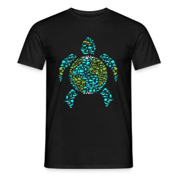 Earth Turtle - Men's T-Shirt - black - Front - AI Model Male 178 light (178cm)