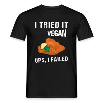 I Tried It Vegan Ups I Failed Vegan Vegetarian - Männer T-Shirt - Schwarz - Vorne - AI Model Male 178 light (178cm)