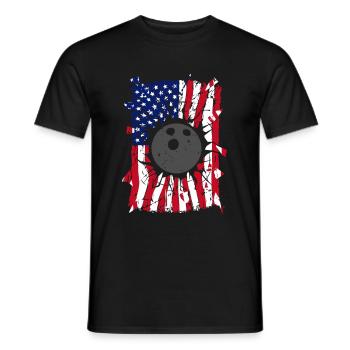 Bowling Torn Drapeau américain - T-shirt homme - noir - Devant - AI Model Male 178 light (178cm)