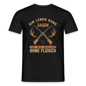 Leben Ohne Jagen Grillen Ohne Fleisch Jäger - Männer T-Shirt - Schwarz - Vorne - AI Model Male 178 light (178cm)
