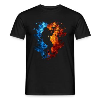 Paintball Rot Blau Feuer Sport Paintball-Liebhaber - Männer T-Shirt - Schwarz - Vorne - AI Model Male 178 light (178cm)