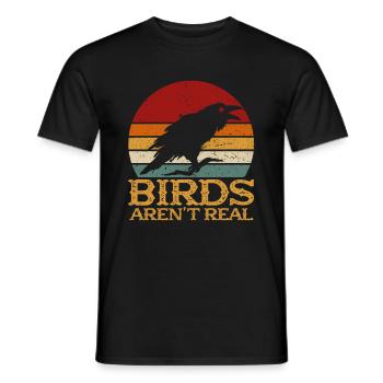 Les oiseaux vintage ne sont pas de vrais espions espions - T-shirt homme - noir - Devant - AI Model Male 178 light (178cm)