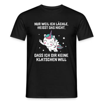 Nur weil ich lächle klatschen Ohrfeige - Männer T-Shirt - Schwarz - Vorne - AI Model Male 178 light (178cm)