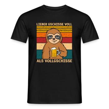 Lieber Gschisse Voll Als Vollgschisse Bier - Männer T-Shirt - Schwarz - Vorne - AI Model Male 178 light (178cm)