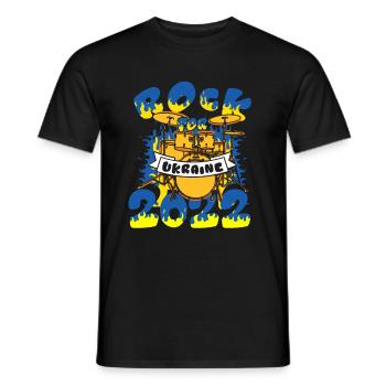 Rock For Ukraine 2022 Instrument de batterie - T-shirt homme - noir - Devant - AI Model Male 178 light (178cm)