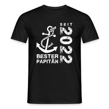 Papitän seit 2022 - Männer T-Shirt - Schwarz - Vorne - AI Model Male 178 light (178cm)