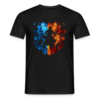 Quad Bike Red Blue Fire Quad Bike Rider - Men's T-Shirt - black - Front - AI Model Male 178 light (178cm)