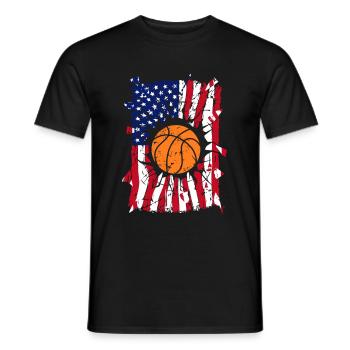 Basketball USA Flagge - Männer T-Shirt - Schwarz - Vorne - AI Model Male 178 light (178cm)
