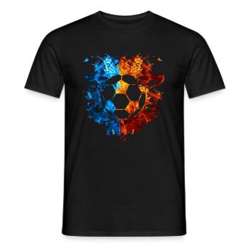 Football Red Blue Fire Sport Football lovers - Men's T-Shirt - black - Front - AI Model Male 178 light (178cm)