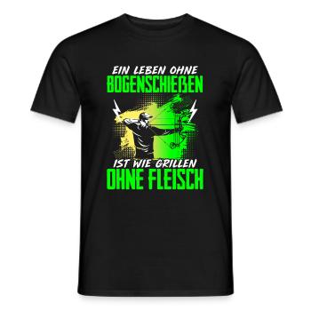 Leben Ohne Bogenschießen Grillen Ohne Fleisch - Männer T-Shirt - Schwarz - Vorne - AI Model Male 178 light (178cm)
