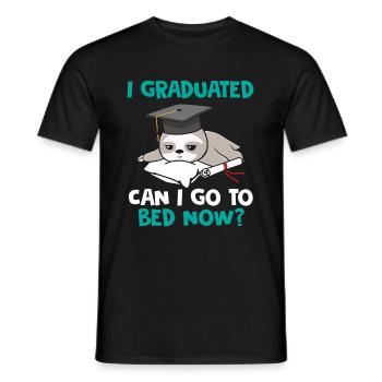 I Graduated Can I Go To Bed Now? - Men's T-Shirt - black - Front - AI Model Male 178 light (178cm)