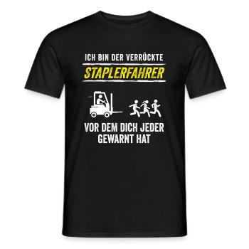 Ich Bin Der Verrückte Staplerfahrer - Männer T-Shirt - Schwarz - Vorne - AI Model Male 178 light (178cm)