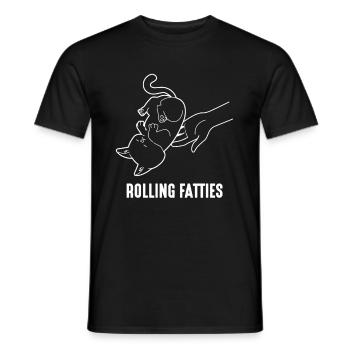 Rolling Fatties Dicke Katze - Männer T-Shirt - Schwarz - Vorne - AI Model Male 178 light (178cm)