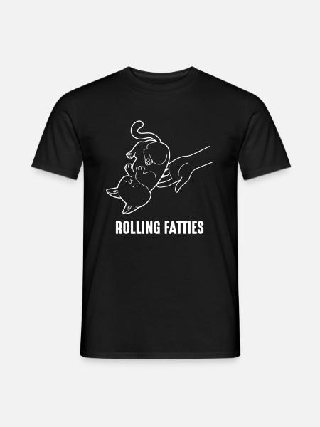 Rolling Fatties Dicke Katze - Männer T-Shirt - Schwarz