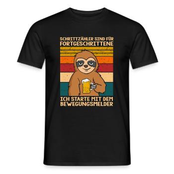 Schrittzähler Sind Für Fortgeschrittene Faultier - Männer T-Shirt - Schwarz - Vorne - AI Model Male 178 light (178cm)