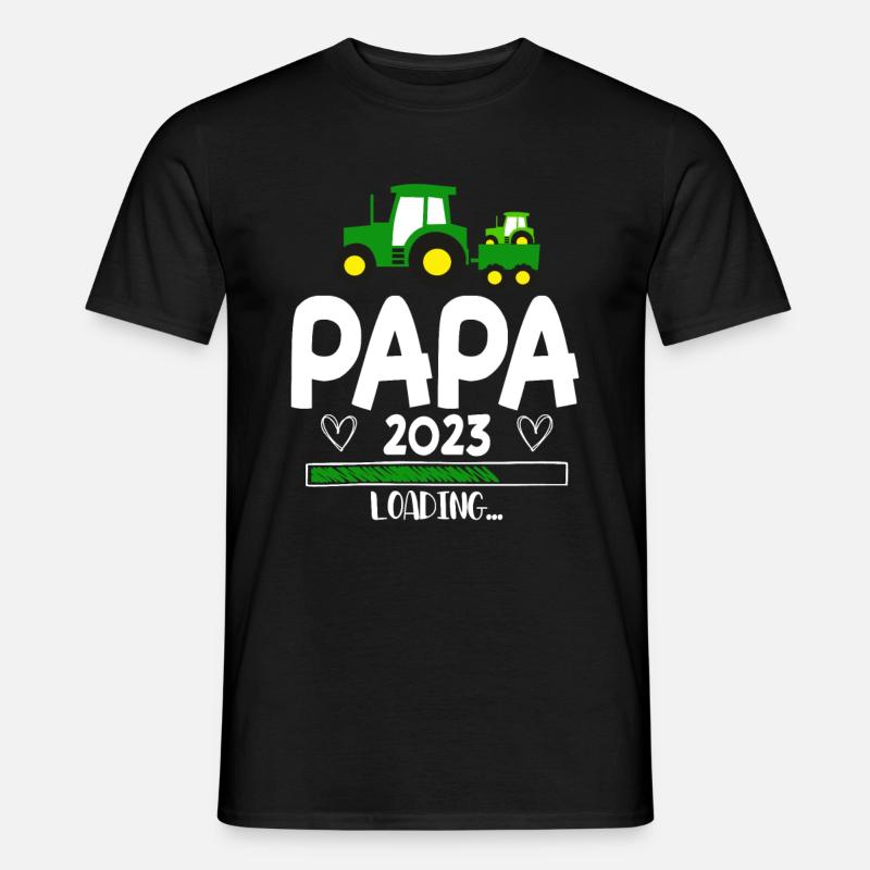 Papa 2023 Loading - Männer T-Shirt - Schwarz