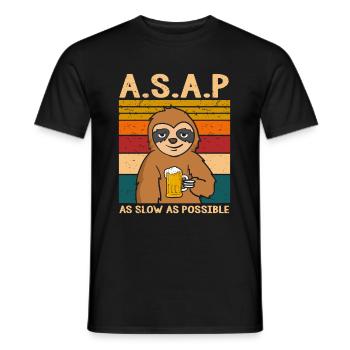 A.S.A.P. As Slow As Possible Sloth - Men's T-Shirt - black - Front - AI Model Male 178 light (178cm)