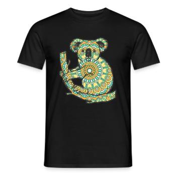 Mandala Koala Geometrisches Muster Kunst - Männer T-Shirt - Schwarz - Vorne - AI Model Male 178 light (178cm)