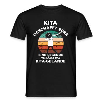 Kita Geschafft 2022 Kindergartenkind Abschluss - Männer T-Shirt - Schwarz - Vorne - AI Model Male 178 light (178cm)