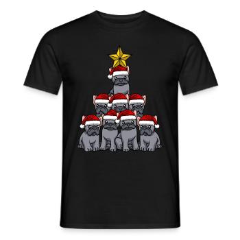 Frenchie Weihnachtsbaum - Männer T-Shirt - Schwarz - Vorne - AI Model Male 178 light (178cm)