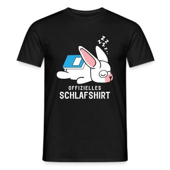 Offizielles Schlafshirt Schlafanzug Hase mit Buch - Männer T-Shirt - Schwarz - Vorne - AI Model Male 178 light (178cm)