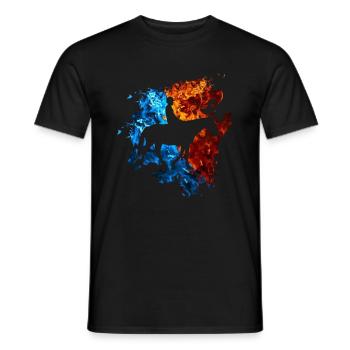Feuer Pferd Flammen Reiten Pferdesport - Männer T-Shirt - Schwarz - Vorne - AI Model Male 178 light (178cm)