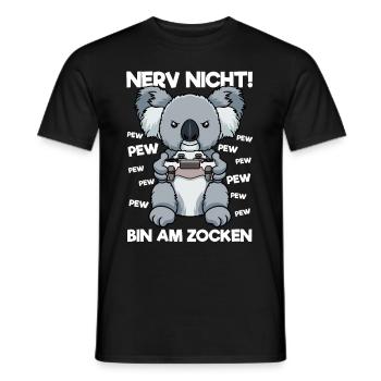 Nerv nicht bin am Zocken Gaming Koala - Männer T-Shirt - Schwarz - Vorne - AI Model Male 178 light (178cm)