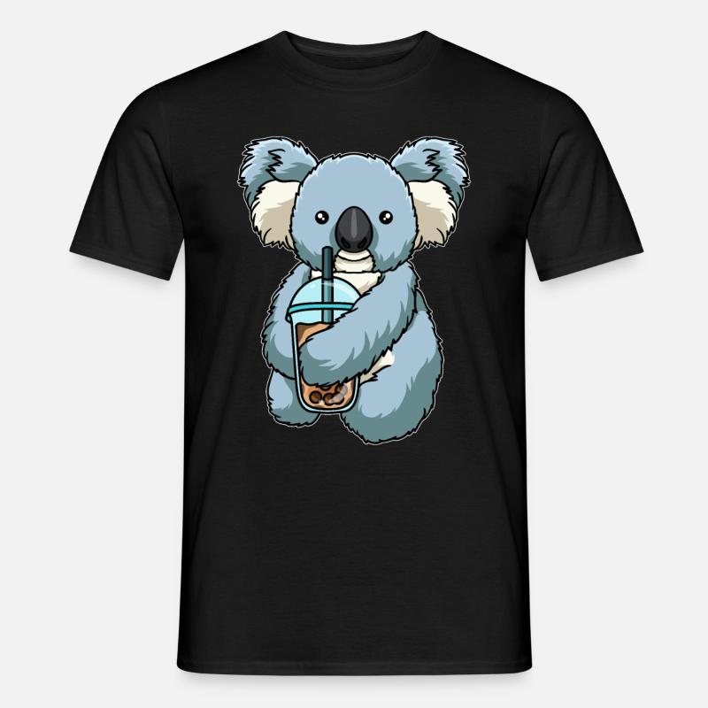 Koala trinkt Bubble Tea - Männer T-Shirt - Schwarz