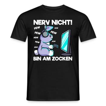 Nerve not am gambling gaming bunny - Men's T-Shirt - black - Front - AI Model Male 178 light (178cm)