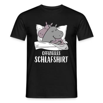 Chemise de couchage officielle Hippo Pyjamas - T-shirt homme - noir - Devant - AI Model Male 178 light (178cm)