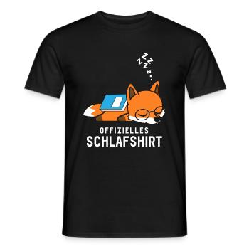 Offizielles Schlafshirt Schlafanzug Fuchs mit Buch - Männer T-Shirt - Schwarz - Vorne - AI Model Male 178 light (178cm)