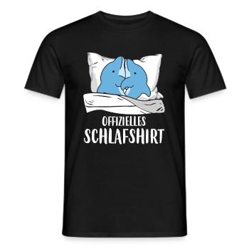 Chemise de couchage officielle Pyjama Dauphin - T-shirt homme - noir - Devant - AI Model Male 178 light (178cm)