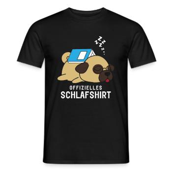 Chemise de couchage officielle Pyjamas Pug Dog Book - T-shirt homme - noir - Devant - AI Model Male 178 light (178cm)