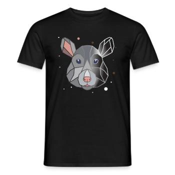 Ratte Polygon - Männer T-Shirt - Schwarz - Vorne - AI Model Male 178 light (178cm)